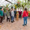 students take a tour of the campus grow house