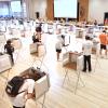 campus community members voting in the 2020 election in the UMC vote center