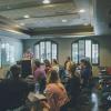 People in a classroom.