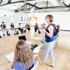 Elizabeth Anderman teaching an English class
