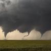 Photomontage of the evolution of a tornado