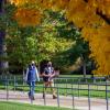 campus community members walking on campus