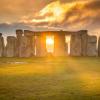 Stonehenge during winter solstice sunset