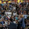 Democratic presidential candidate Kamala Harris speaks to supporters during a campaign rally in West Allis, Wisconsin