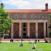 Students outside Norlin Library on the first day of classes