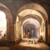 A painting by Jodocus Sebastiaen van den Abeele illustrating Franciscan monks in a cloister