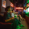Students playing video games