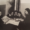 Girls reading Yiddish and Polish newspaper in the 1930s