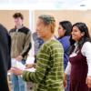Graduate students at a campus event