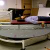 Torin Clark riding an artificial gravity simulator.