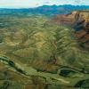 Aerial view of the green river
