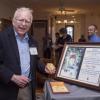 John 'Jan' Hall poses with Nobel Prize