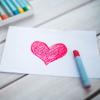 Heart drawn in crayon
