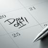 Calendar with date marked "day off"