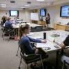 Employees attend an HR workshop