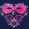 Whimsical illustration of a mask