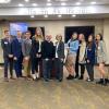 Chancellor Philip DiStefano and Sylvie Jones from Education Abroad with students in the CU in D.C. program