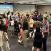 new faculty interacting at an orientation