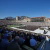 Blue skies and full stands at Folsom during spring commencement