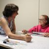 Clinician works with young girl