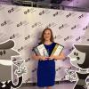 Kate Chambers poses with her prizes at the Addy awards