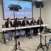Public relations students presenting campaign