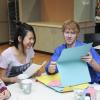 Students work on crafts at a UMC event