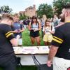 Students visit a booth at the 2022 Be Involved Fair