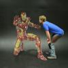 Chris Carlson and his chalk artwork of Iron Man