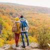 couple on a hike during fall