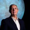 Jack Burns in front of the moon