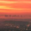 Smog hangs over the LA skyline