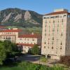 JILA building with the Flatirons in the background.