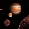 Jupiter and four of its moons