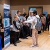 Students visiting booths at the Just in Time career fair