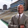 New CU football head coach Karl Dorrell, is photographed outside the Dal Ward Center at Folsom Field. (Photo by Glenn Asakawa/University of Colorado)