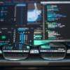 Glasses focus in on a computer screen