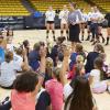 Kids at volleyball camp.