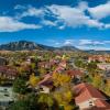 An aerial view of the CU Boulder campus