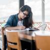 person studying at home