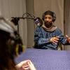 Reiland Rabaka recording a podcast episode