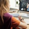 A person learning virtually