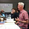 Instructor Tyler Lansford coaches 'Julius Caesar' actors in rhetoric
