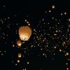 paper lanterns being released