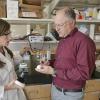 Professor Karl Linden, right, in his laboratory at CU Boulder
