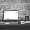 A Mac laptop on a desk