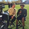Mark Johnson interviewing cornerback Isaiah Oliver after a CU football practice