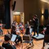 Middle school band rehearsing
