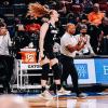 Women's basketball player on the court