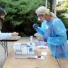 Student doing spit test